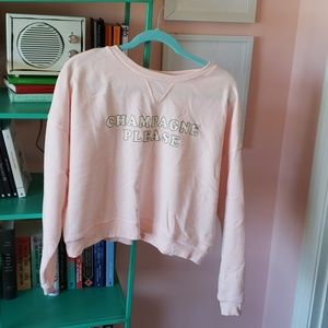 Cropped Champagne Please Sweatshirt